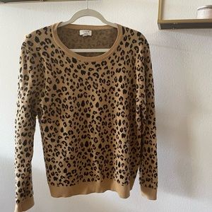 J Crew Teddie Leopard/Cheetah Sweater Size XL